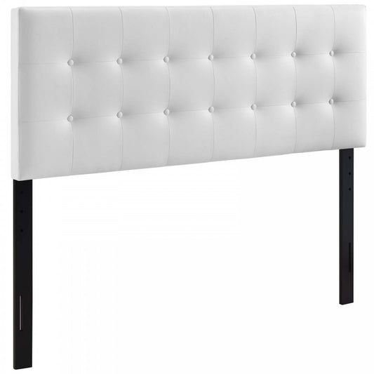 Emily Queen Upholstered Vinyl Headboard, White