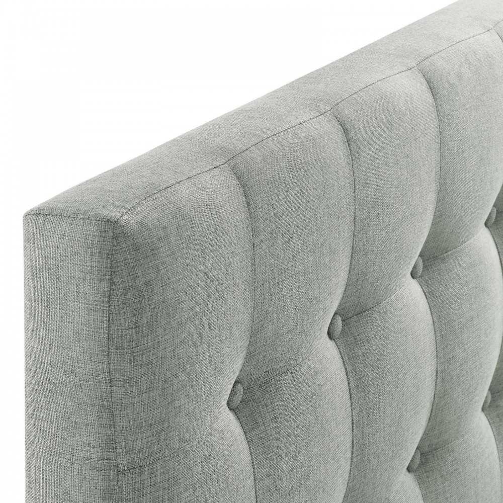 Emily Twin Upholstered Fabric Headboard, Gray