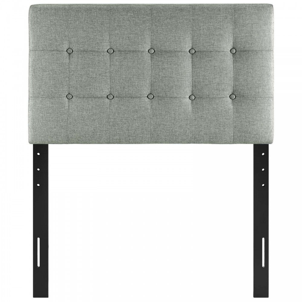 Emily Twin Upholstered Fabric Headboard, Gray