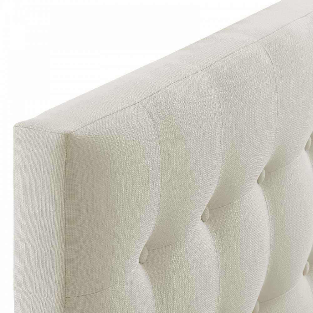 Emily Twin Upholstered Fabric Headboard, Ivory