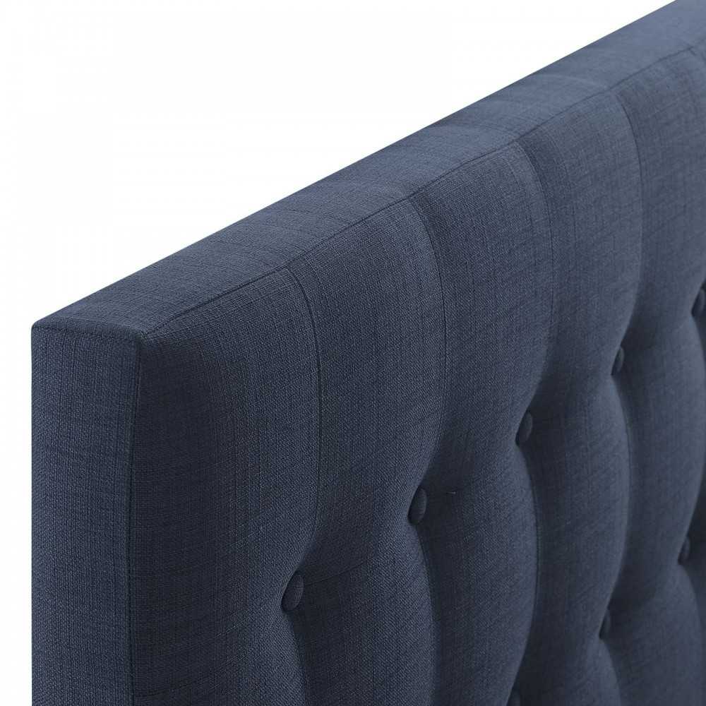 Emily Twin Upholstered Fabric Headboard, Navy