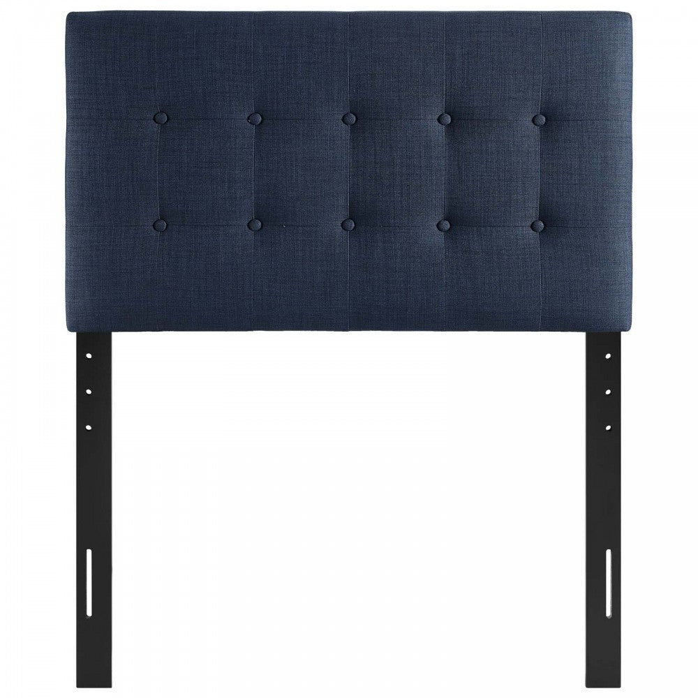 Emily Twin Upholstered Fabric Headboard, Navy