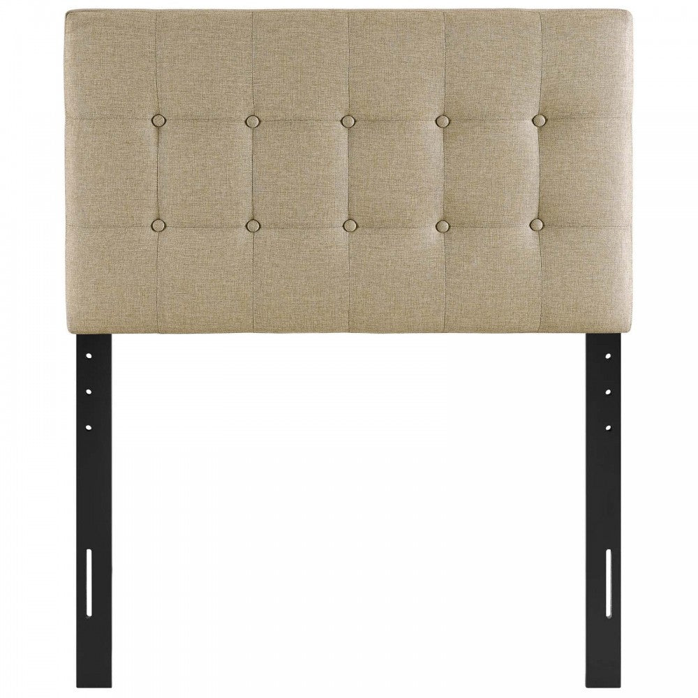 Emily Twin Upholstered Fabric Headboard, Beige