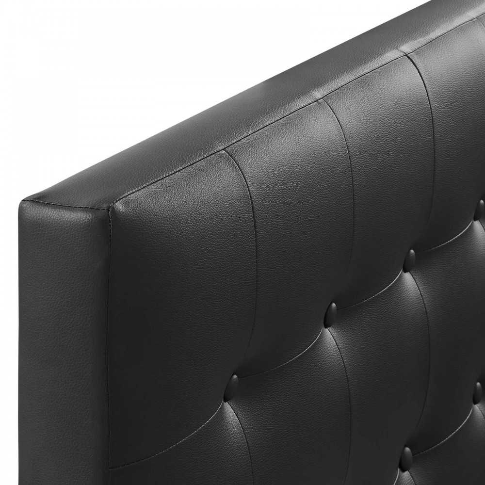 Emily Twin Upholstered Vinyl Headboard, Black