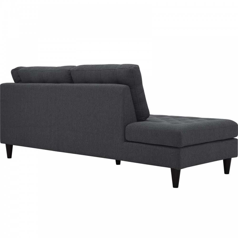 Empress 2 Piece Upholstered Fabric Left Facing Bumper Sectional, Gray