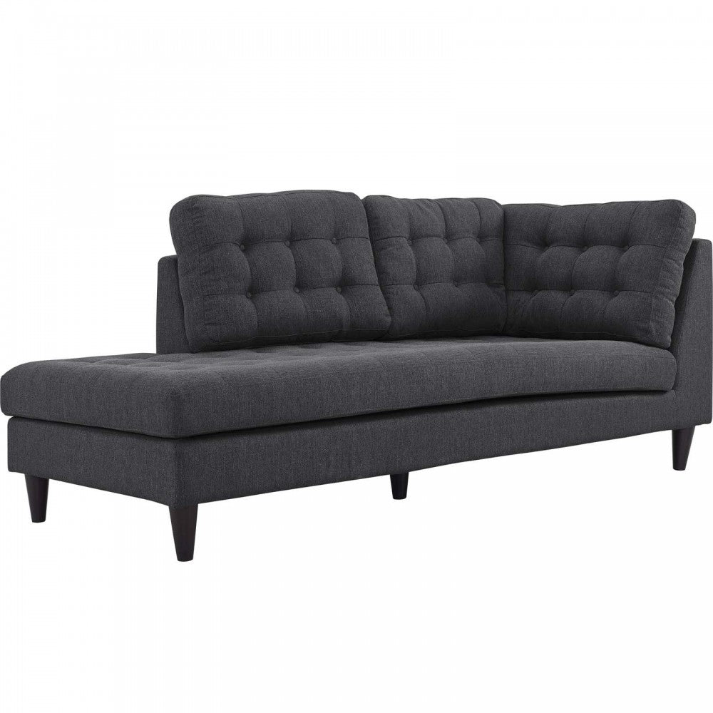 Empress 2 Piece Upholstered Fabric Left Facing Bumper Sectional, Gray