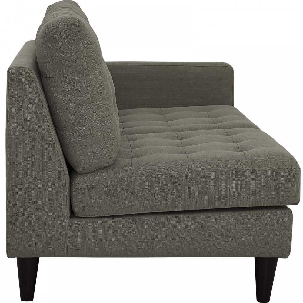 Empress 2 Piece Upholstered Fabric Left Facing Bumper Sectional, Granite