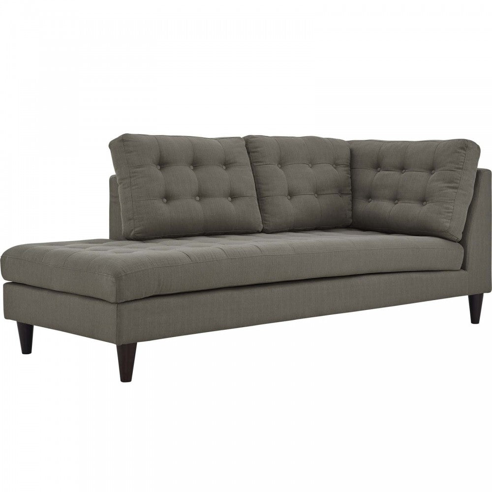 Empress 2 Piece Upholstered Fabric Left Facing Bumper Sectional, Granite