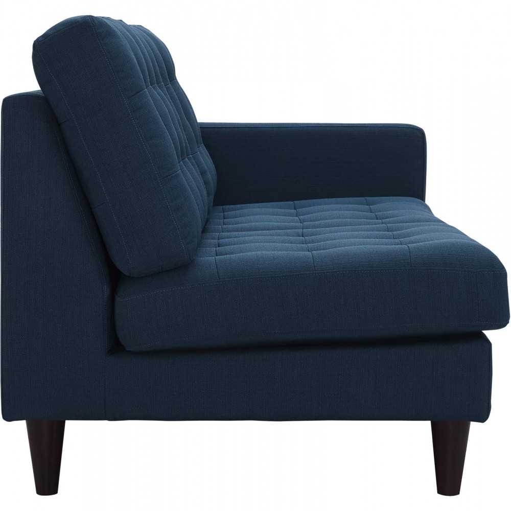 Empress 2 Piece Upholstered Fabric Left Facing Bumper Sectional, Azure