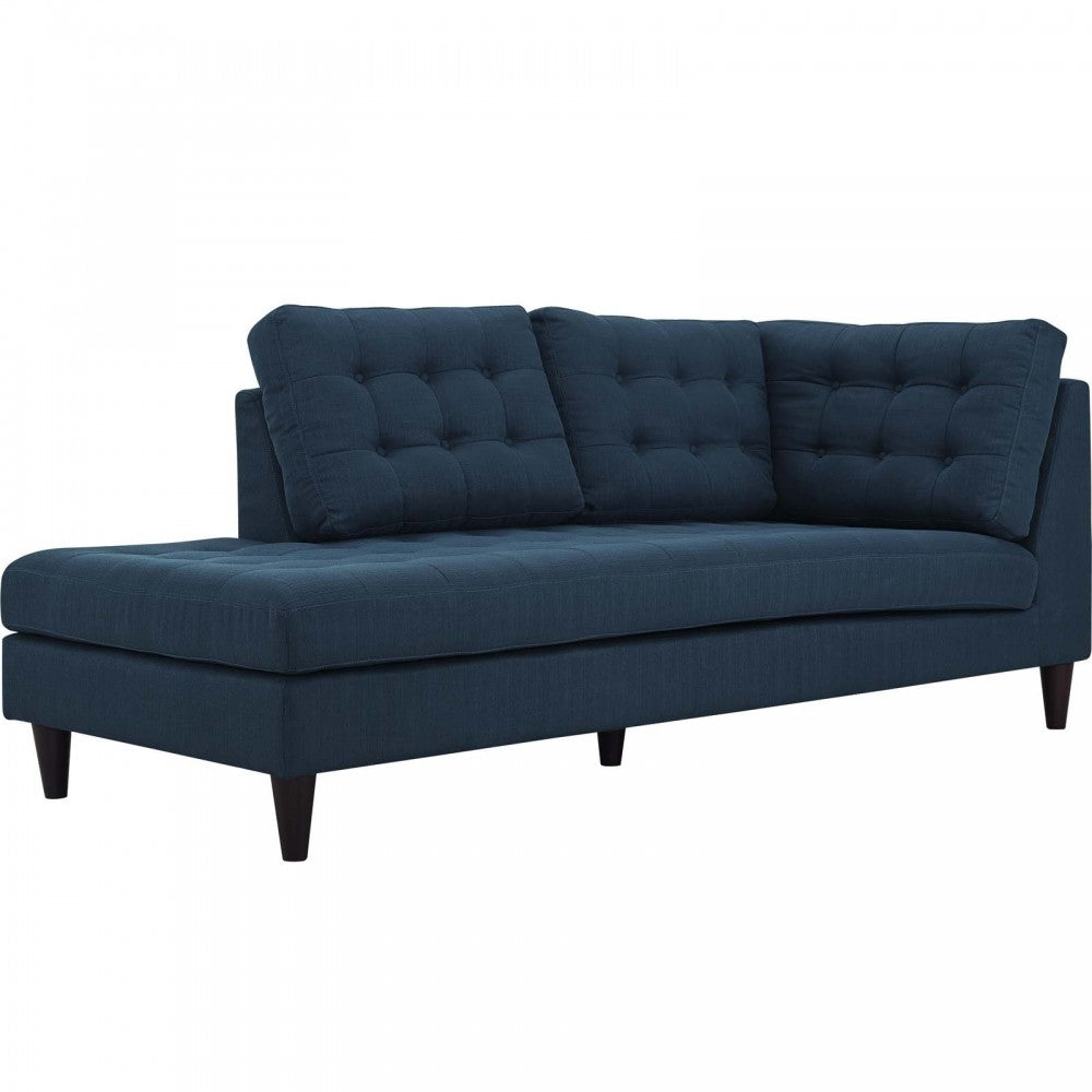 Empress 2 Piece Upholstered Fabric Left Facing Bumper Sectional, Azure