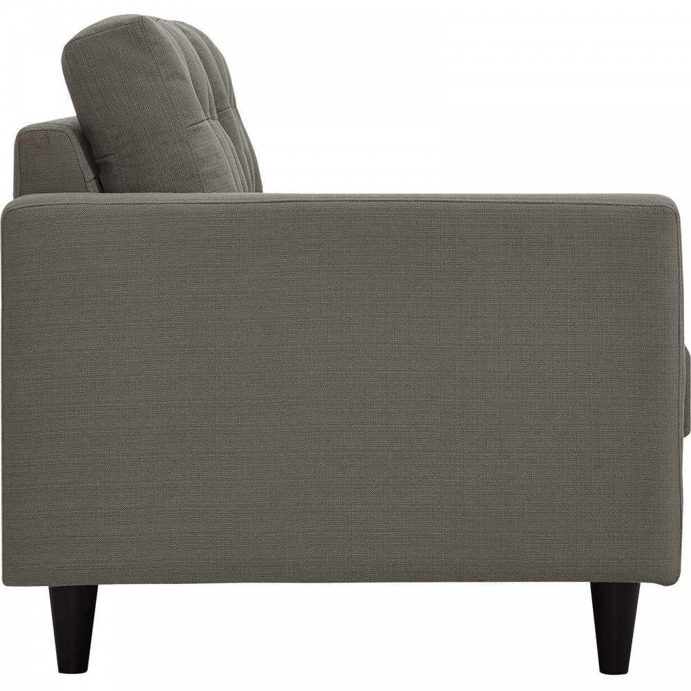 Empress 2 Piece Upholstered Fabric Right Facing Bumper Sectional, Granite