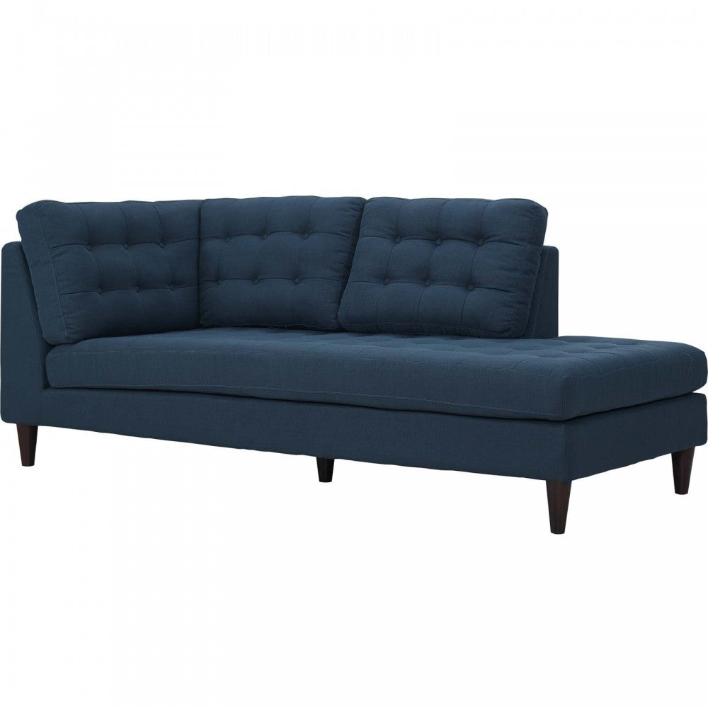 Empress 2 Piece Upholstered Fabric Right Facing Bumper Sectional, Azure