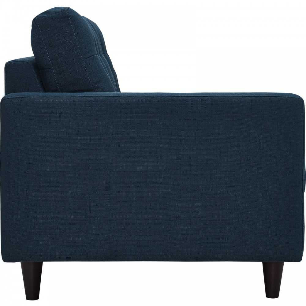 Empress 2 Piece Upholstered Fabric Right Facing Bumper Sectional, Azure