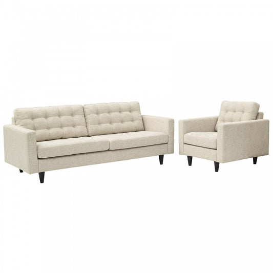 Empress Armchair and Sofa Set of 2, Beige