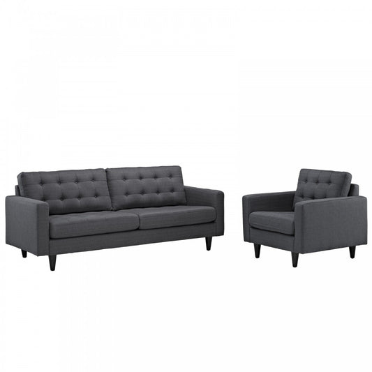 Empress Armchair and Sofa Set of 2, Gray