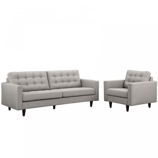 Empress Armchair and Sofa Set of 2, Light Gray