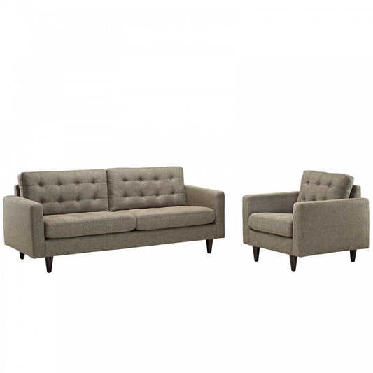 Empress Armchair and Sofa Set of 2, Oatmeal