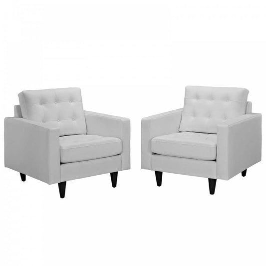 Empress Armchair Leather Set of 2, White