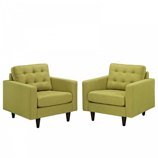 Empress Armchair Upholstered Fabric Set of 2, Wheatgrass