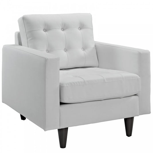 Empress Bonded Leather Armchair, White