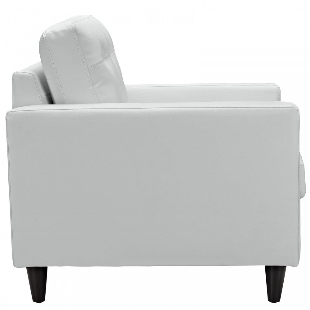 Empress Bonded Leather Armchair, White