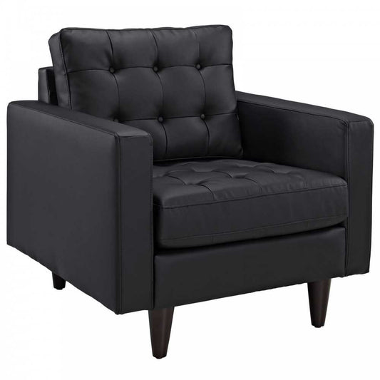 Empress Bonded Leather Armchair, Black