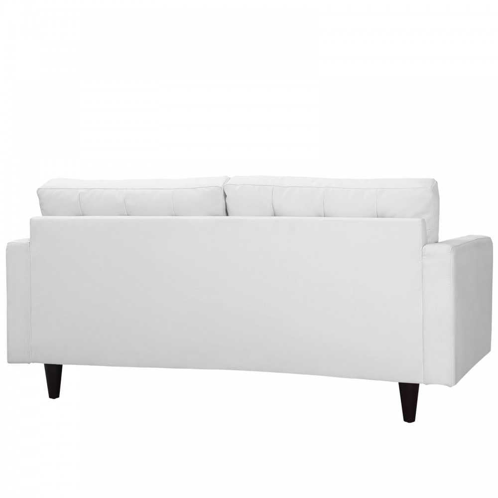 Empress Bonded Leather Loveseat, White
