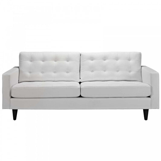 Empress Bonded Leather Sofa, White