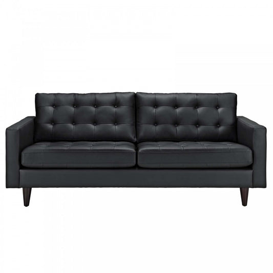 Empress Bonded Leather Sofa, Black
