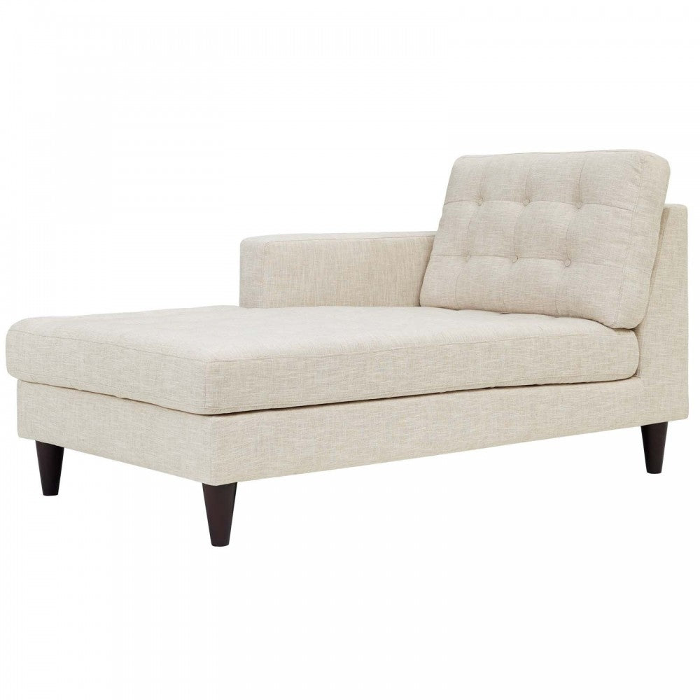 Empress Left-Arm Upholstered Fabric Chaise, Beige