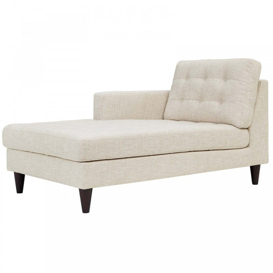 Empress Left-Arm Upholstered Fabric Chaise, Beige