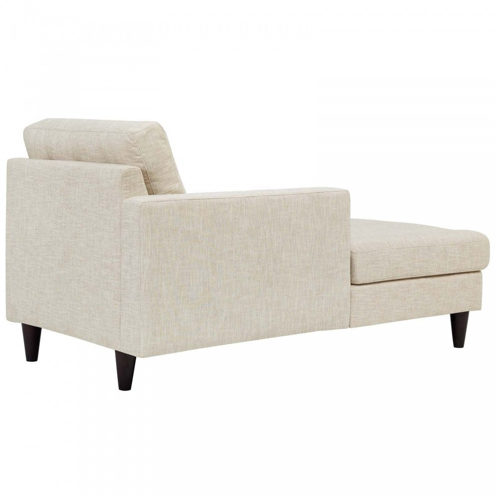 Empress Left-Arm Upholstered Fabric Chaise, Beige