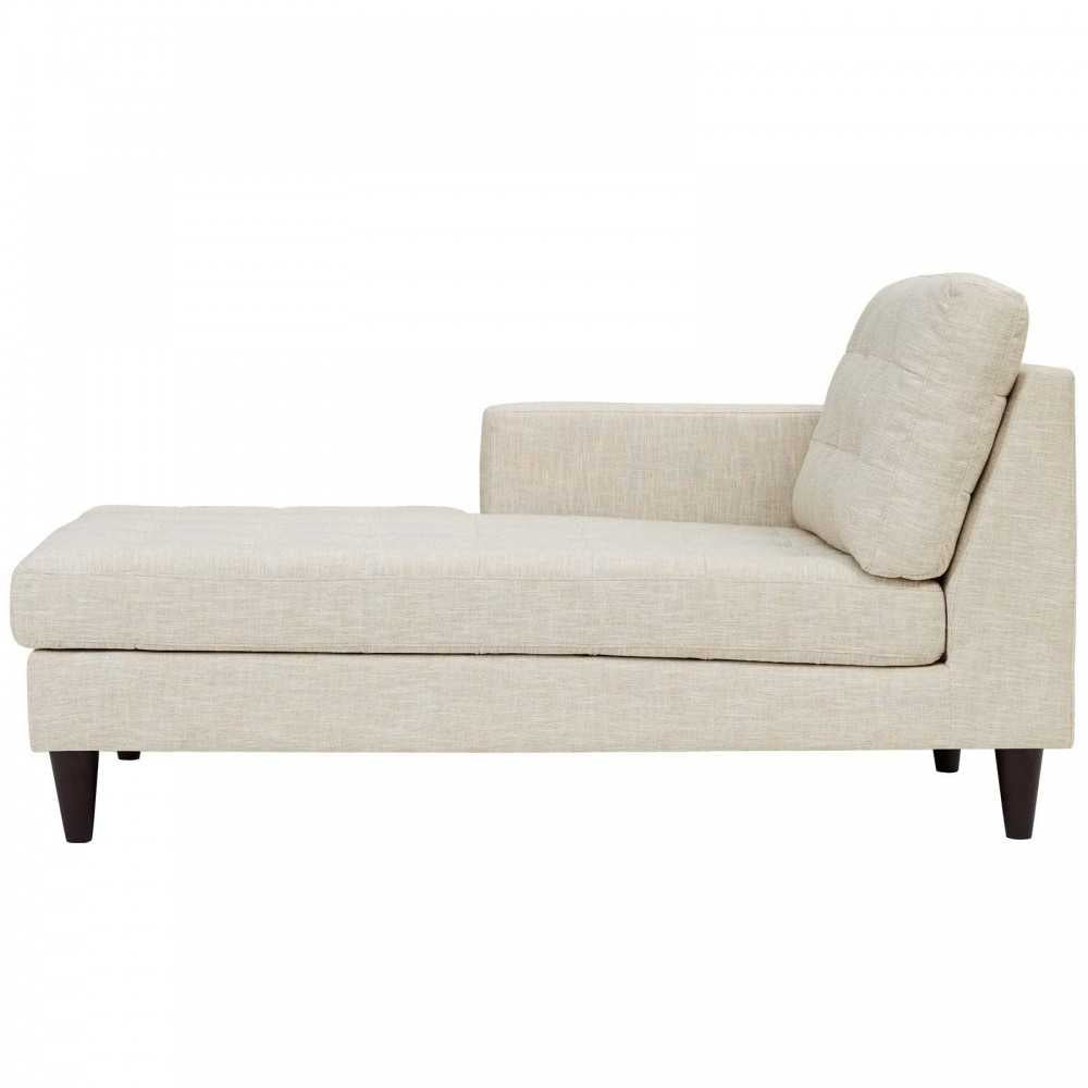 Empress Left-Arm Upholstered Fabric Chaise, Beige