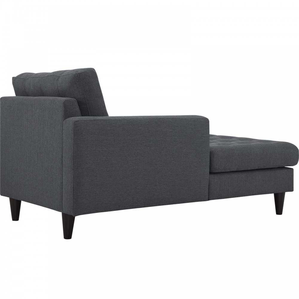 Empress Left-Arm Upholstered Fabric Chaise, Gray