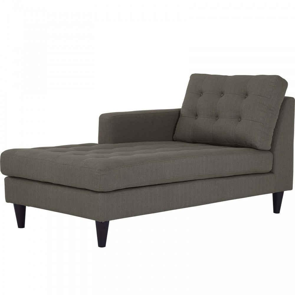 Empress Left-Arm Upholstered Fabric Chaise, Granite
