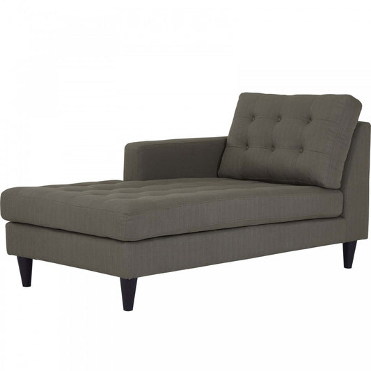 Empress Left-Arm Upholstered Fabric Chaise, Granite