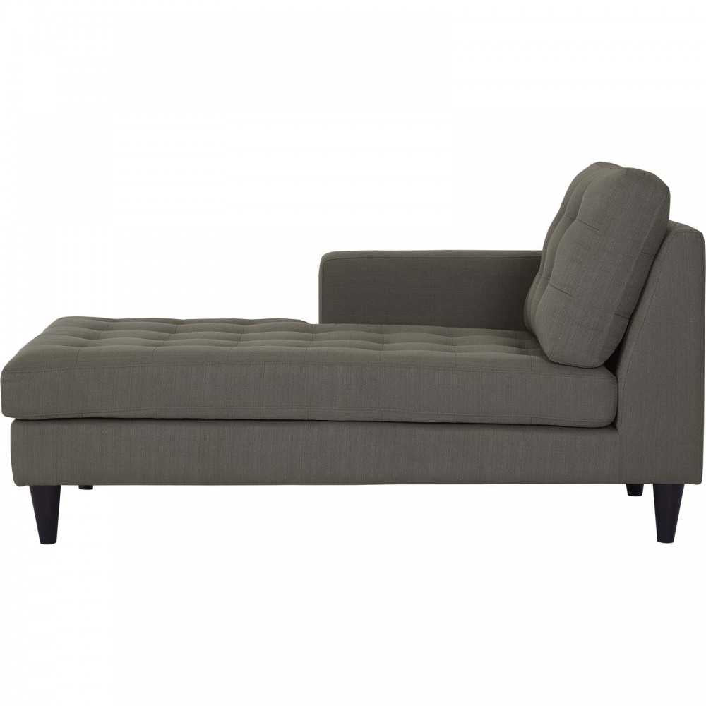 Empress Left-Arm Upholstered Fabric Chaise, Granite