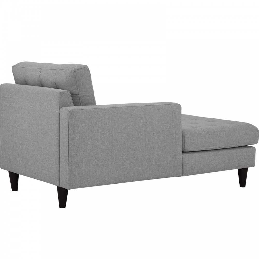 Empress Left-Arm Upholstered Fabric Chaise, Light Gray