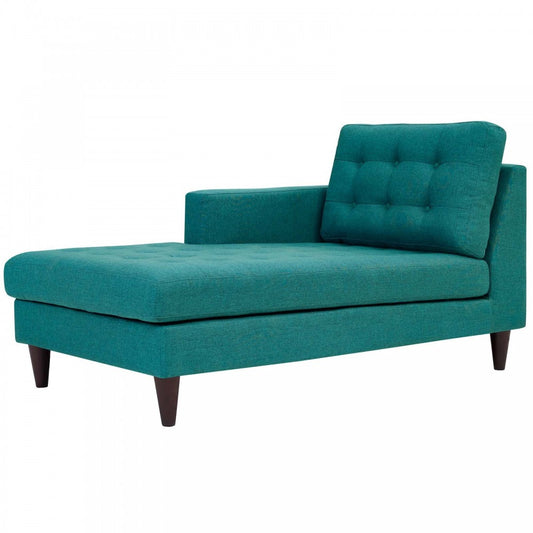 Empress Left-Arm Upholstered Fabric Chaise, Teal