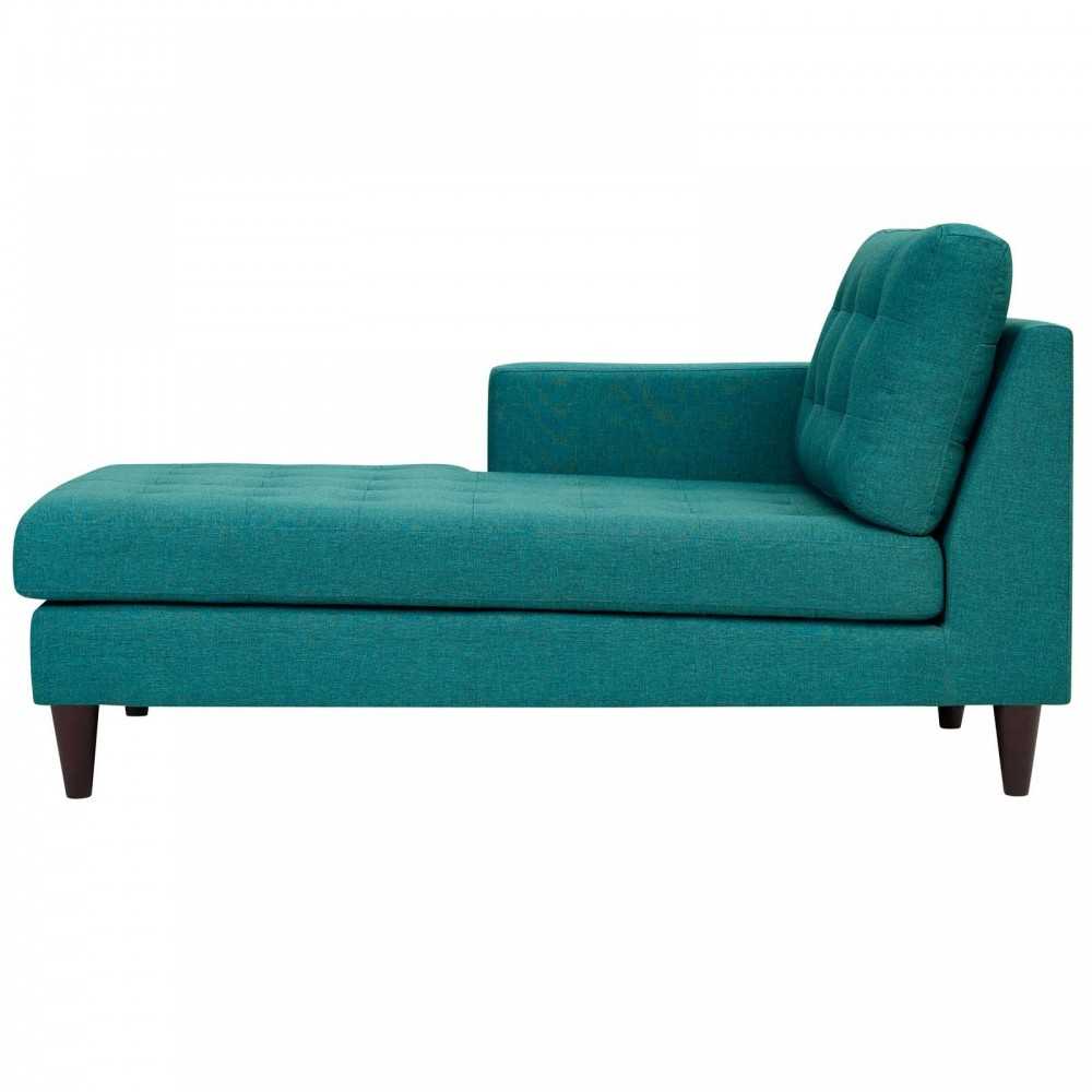 Empress Left-Arm Upholstered Fabric Chaise, Teal