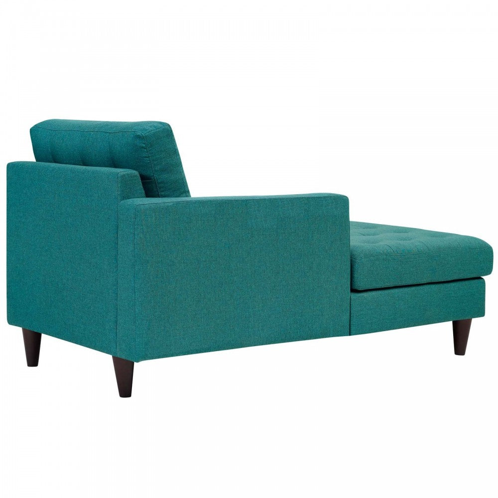 Empress Left-Arm Upholstered Fabric Chaise, Teal