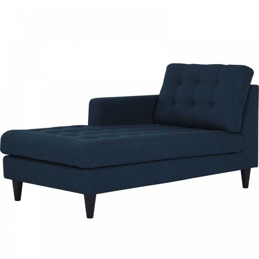 Empress Left-Arm Upholstered Fabric Chaise, Azure