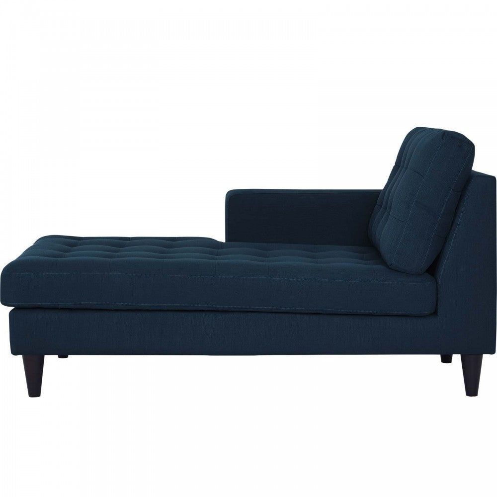 Empress Left-Arm Upholstered Fabric Chaise, Azure