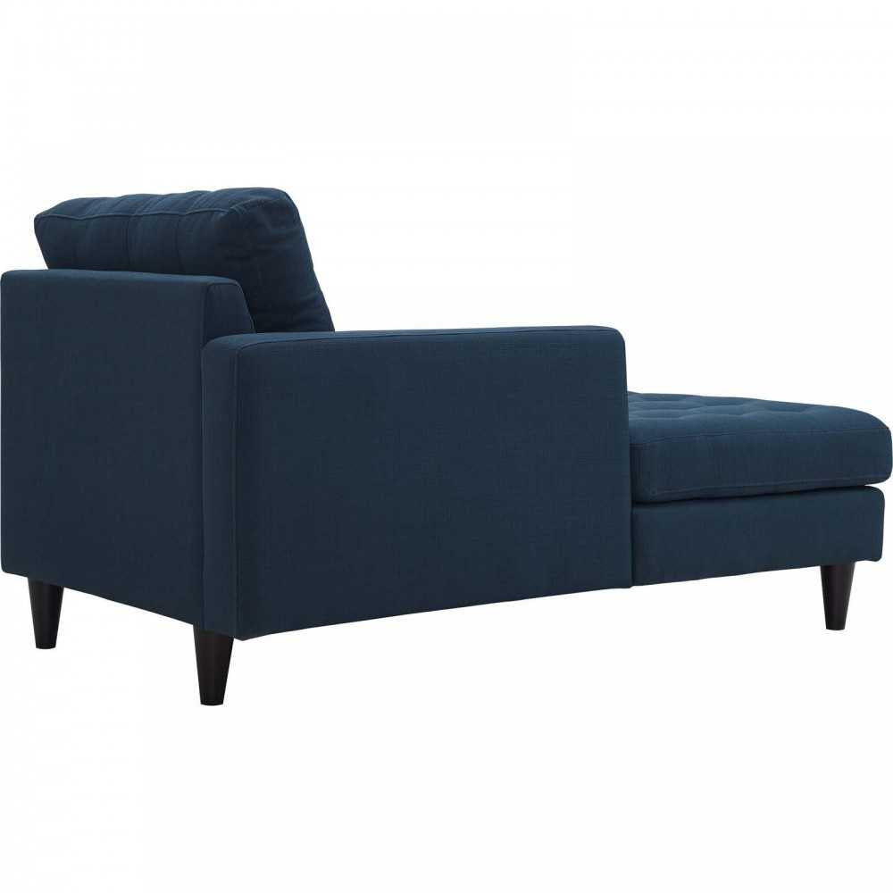 Empress Left-Arm Upholstered Fabric Chaise, Azure