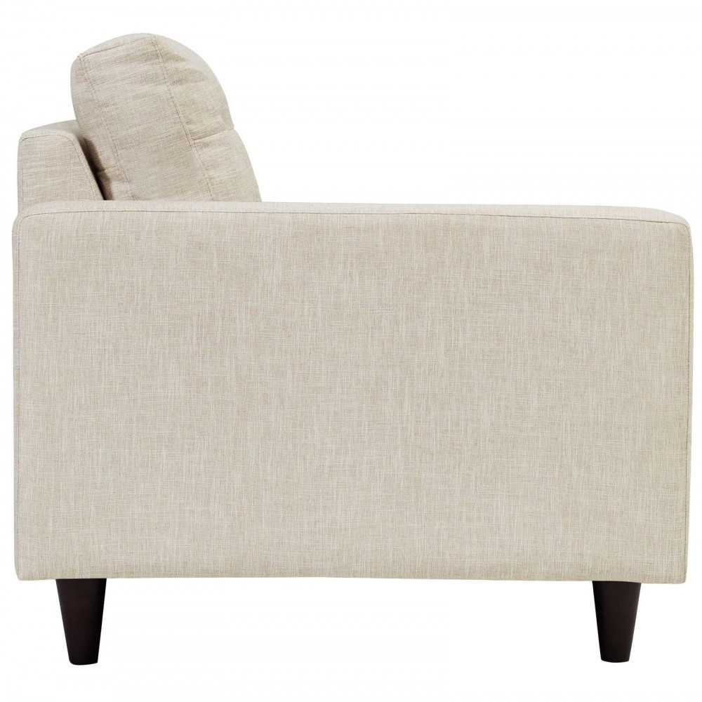 Empress Left-Facing Upholstered Fabric Loveseat, Beige