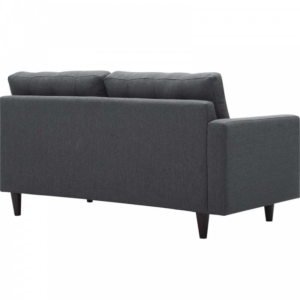 Empress Left-Facing Upholstered Fabric Loveseat, Gray