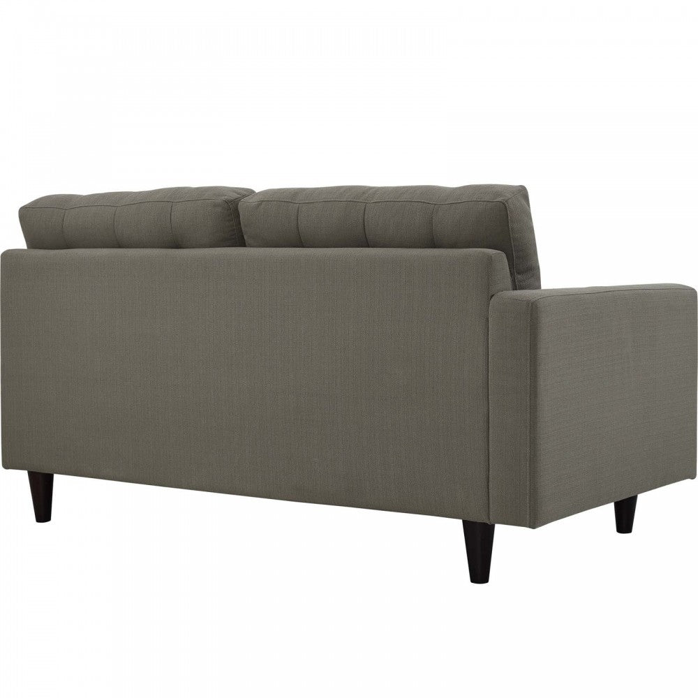 Empress Left-Facing Upholstered Fabric Loveseat, Granite