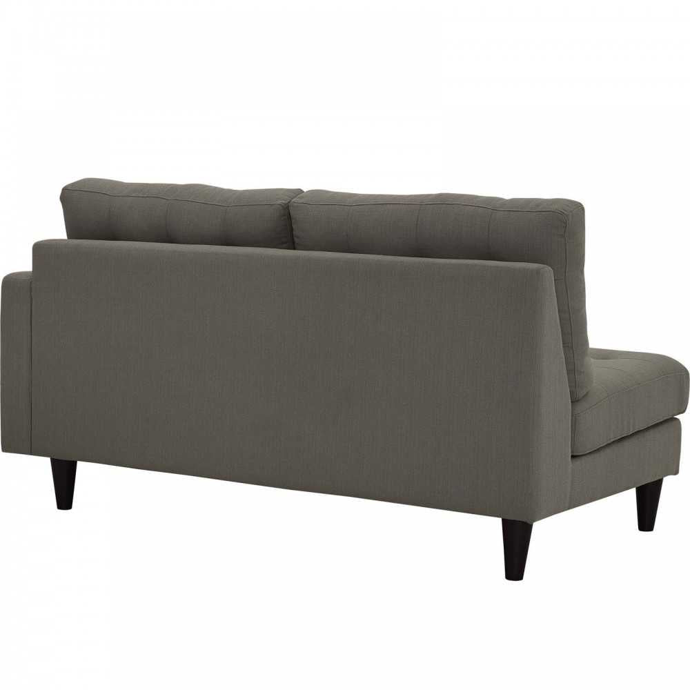Empress Right-Facing Upholstered Fabric Loveseat, Granite