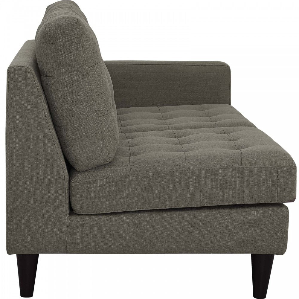 Empress Right-Facing Upholstered Fabric Loveseat, Granite