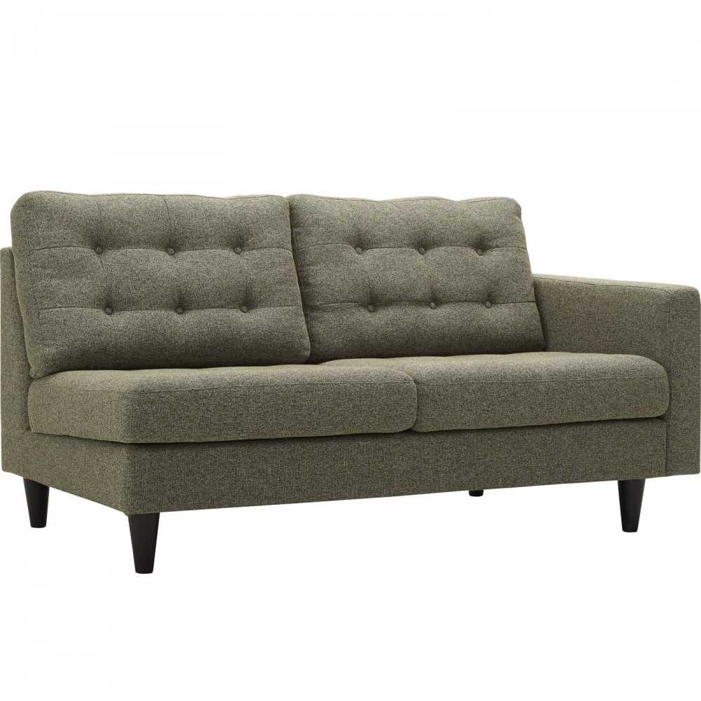 Empress Right-Facing Upholstered Fabric Loveseat, Oatmeal